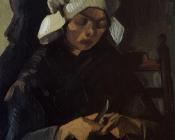 文森特威廉梵高 - 削土豆皮的农妇，纽宁